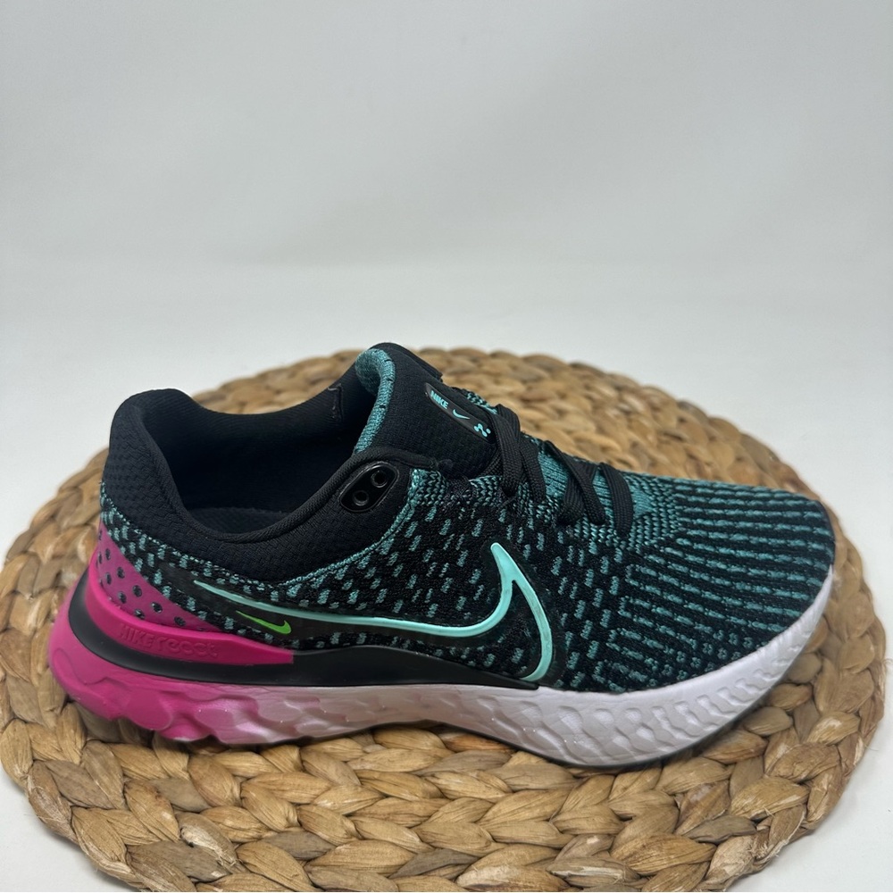 Nike React Infinity Run Flyknit 3 Running Shoes Black Pink Turquoise